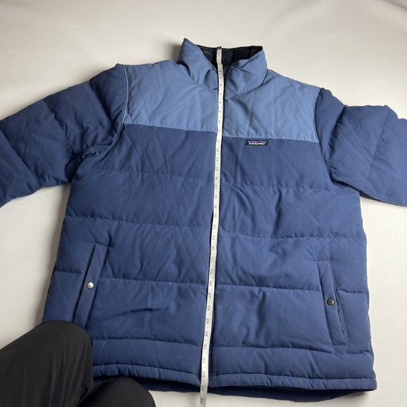 Patagonia Bivy Goose Down Jacket Quilted Puffer Mens XXL Blue  Stained, read - Picture 13 of 16